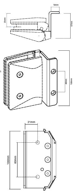 Atlantic Hinge Plate - Square Post Plates - BLACK - Image 2