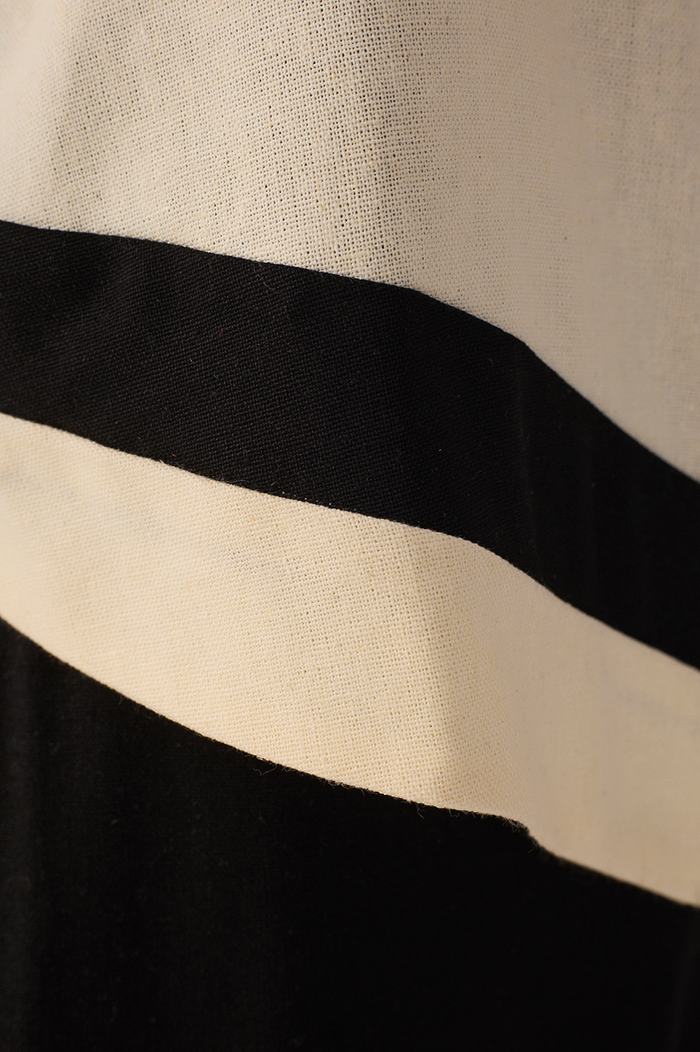 Black Bicolor Layered Linen Jumpsuit_7