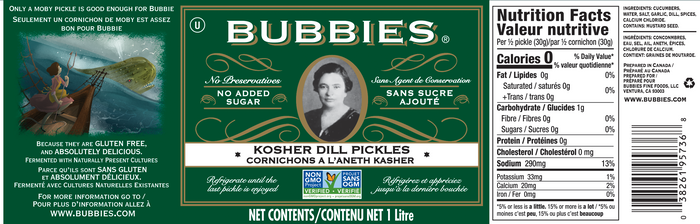 Bubbie's: Kosher Dill Pickles