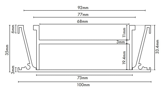 Drainlab - Linear Drain Tile Insert - Up to 10mm Tile - 1200mmL x 35mmH - Black - Image 2