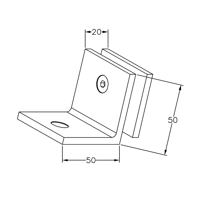 Frameless shower glass BRACKET SQUARE GLASS TO WALL 90 Degrees - Image 22