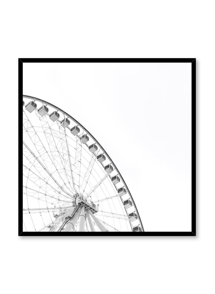 Minimalist design poster by Opposite Wall with urban photography of Montreal Grande Roue Ferris Wheel in square format