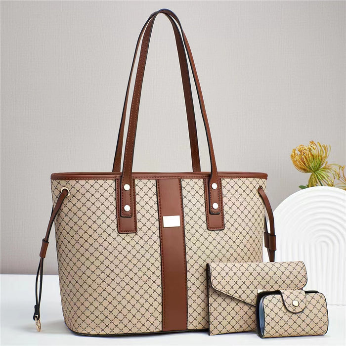 H1822 - Korean Printed Texture Handbag Set