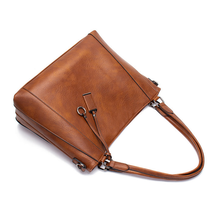 H2097 - Retro Shoulder Brown Bag