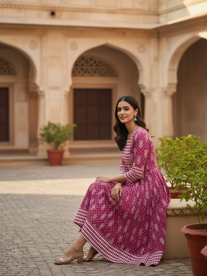 Jaipur cotton long kurti