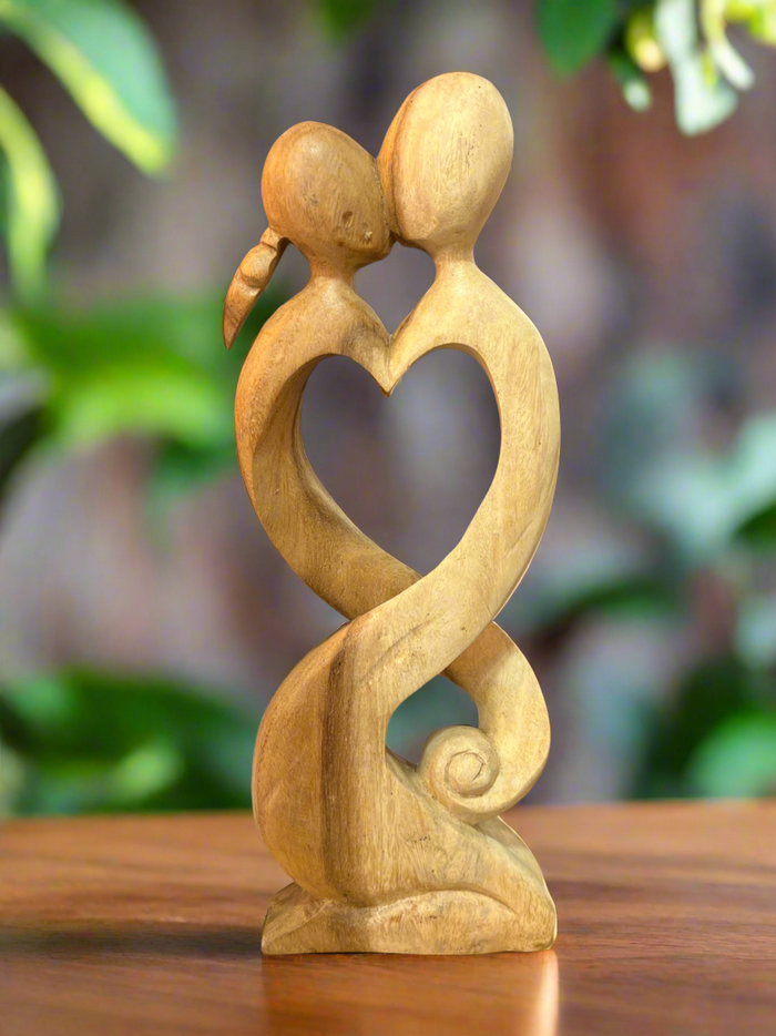 Large Lovers Heart Woodcarving
