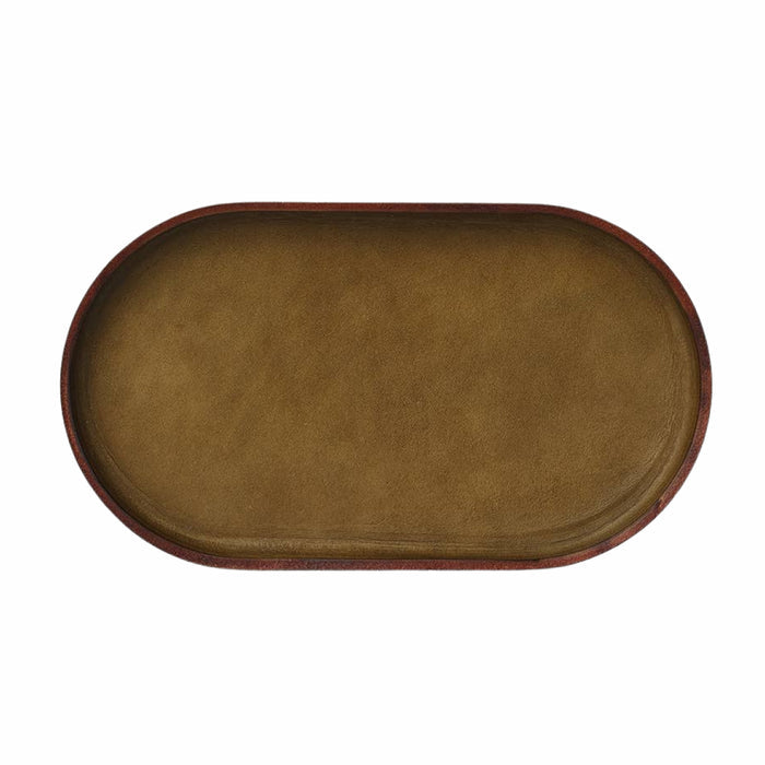 Leather Valet Tray - Olive Pill - Large