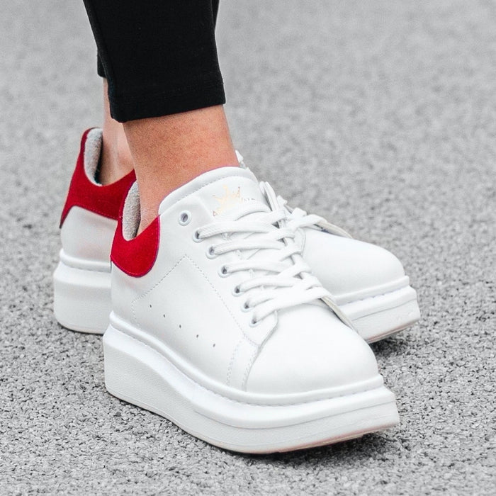 Martin Valen Women’s Chunky Sneakers in White and Red (8)