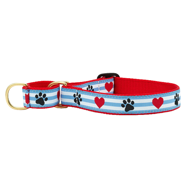 PAWPRINT-STRIPE-DOG-COLLAR-MARTINGALE-NO-PULL