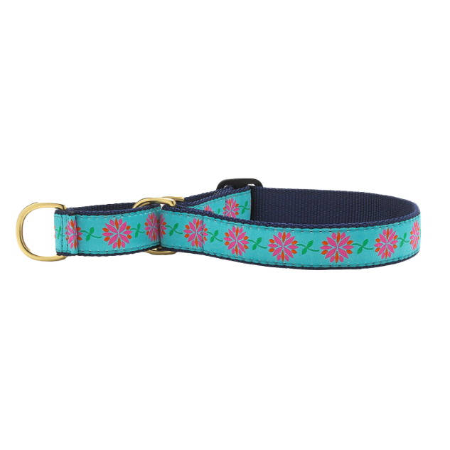 PINK-DAHLIA-DOG-COLLAR-MARTINGALE-NO-PULL