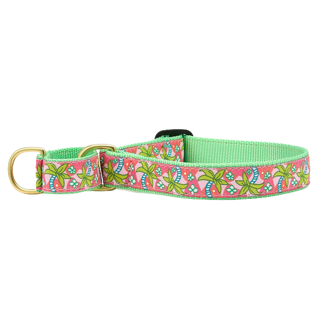 PINK-PALMS-DOG-COLLAR-MARTINGALE-NO-PULL