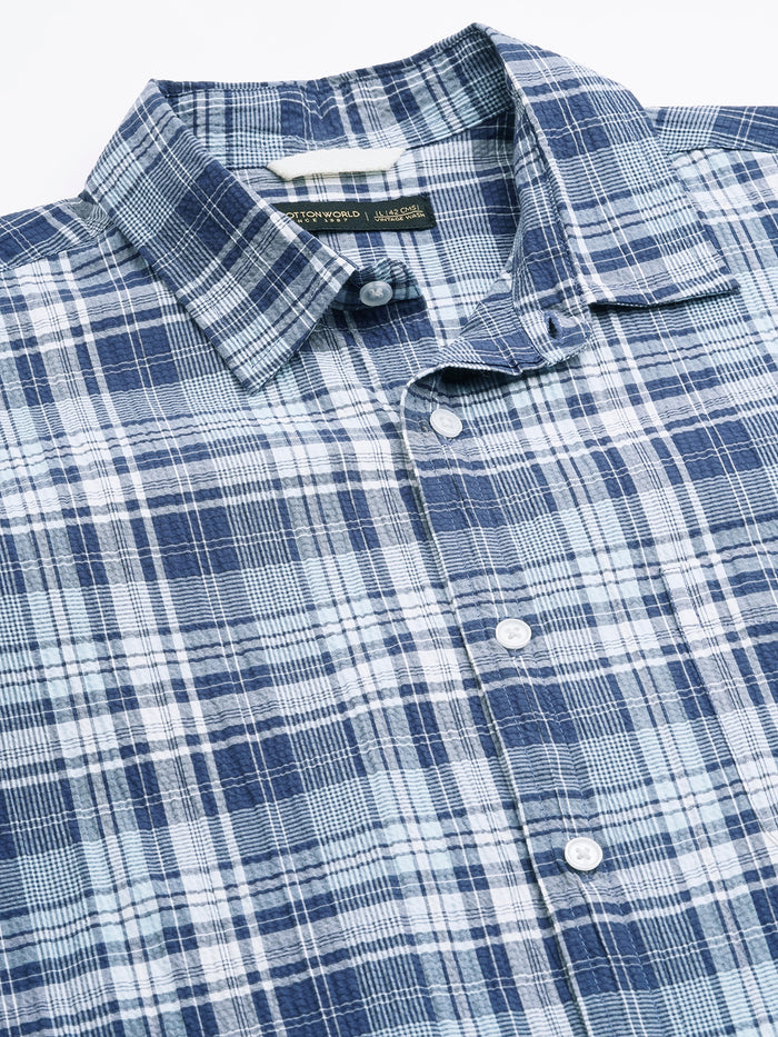Men's 100% Cotton Regular Collar Shirt Navy