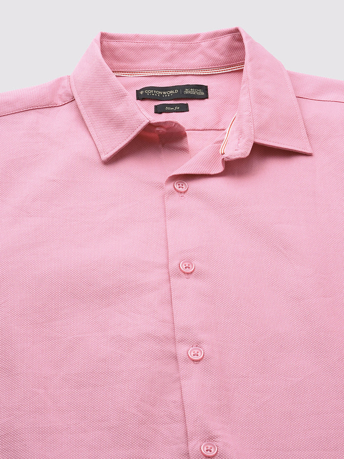 Men's 100% Cotton Slim Fit Shirt Pink