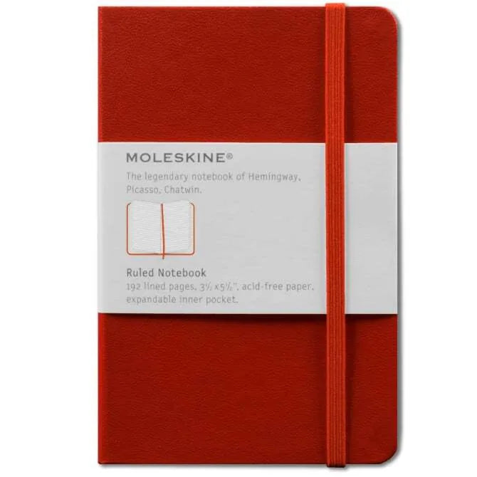 Moleskine Ruled Pocket Notebook - Red