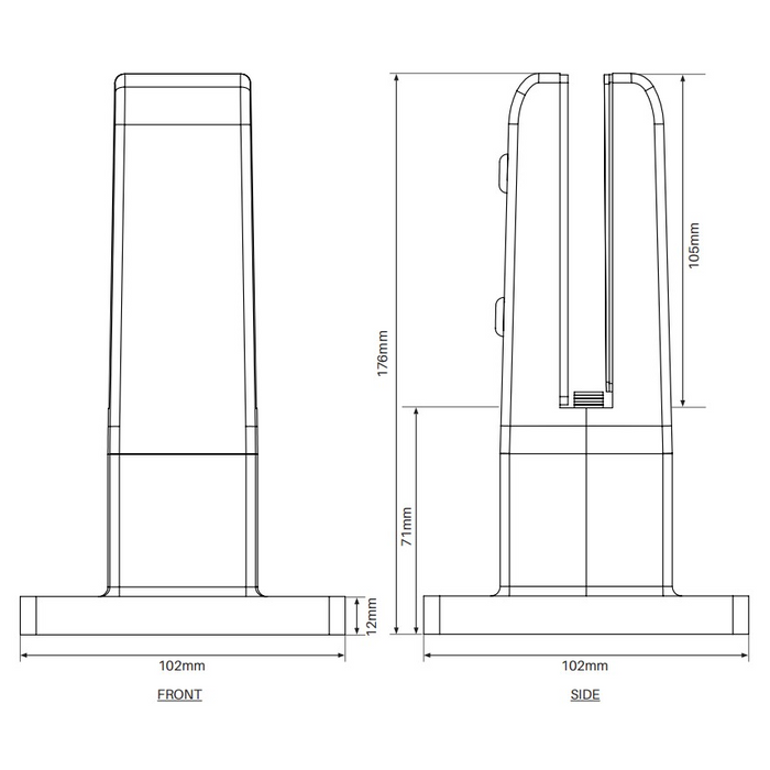 Non Conductive Pool Fence Spigot - Insuluxe - Base Plated Insulated Spigot - Matt Black - Image 3