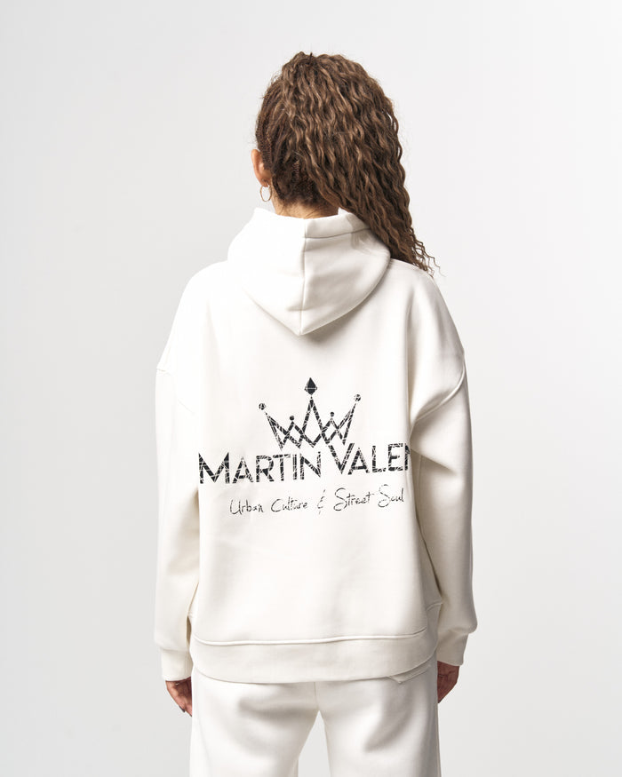Regalia Crowned Oversized White Hoodie Jogger Set (8)
