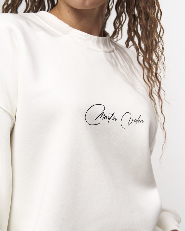 Signatura MV 3D Printed Handwriting Oversized White Sweatshirt (8)