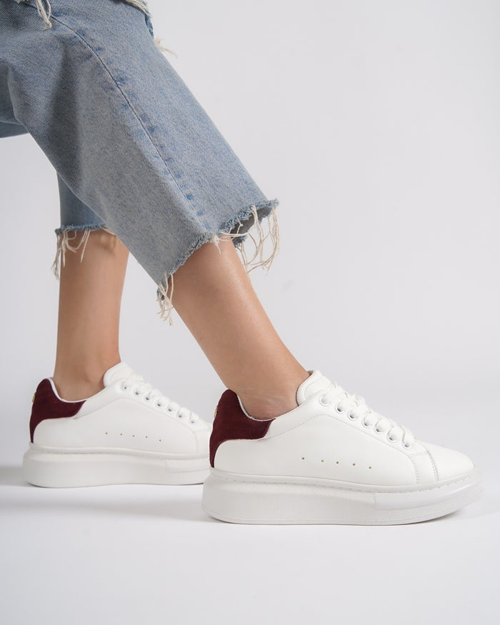 V-Harmony Women's White Shoes with Red Heel Tab (8)