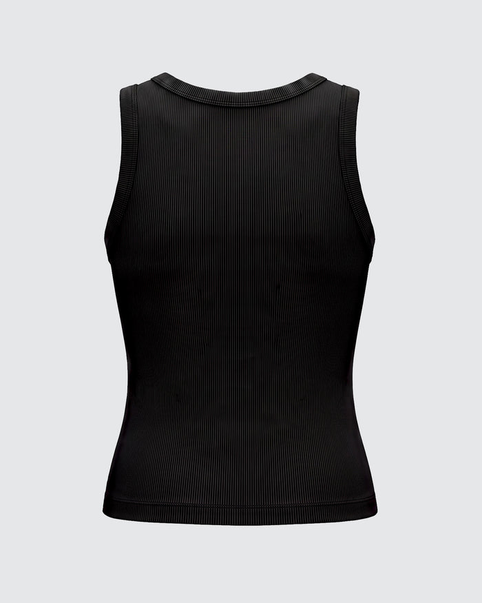 Women's Essential Black Ribbed Tank Top