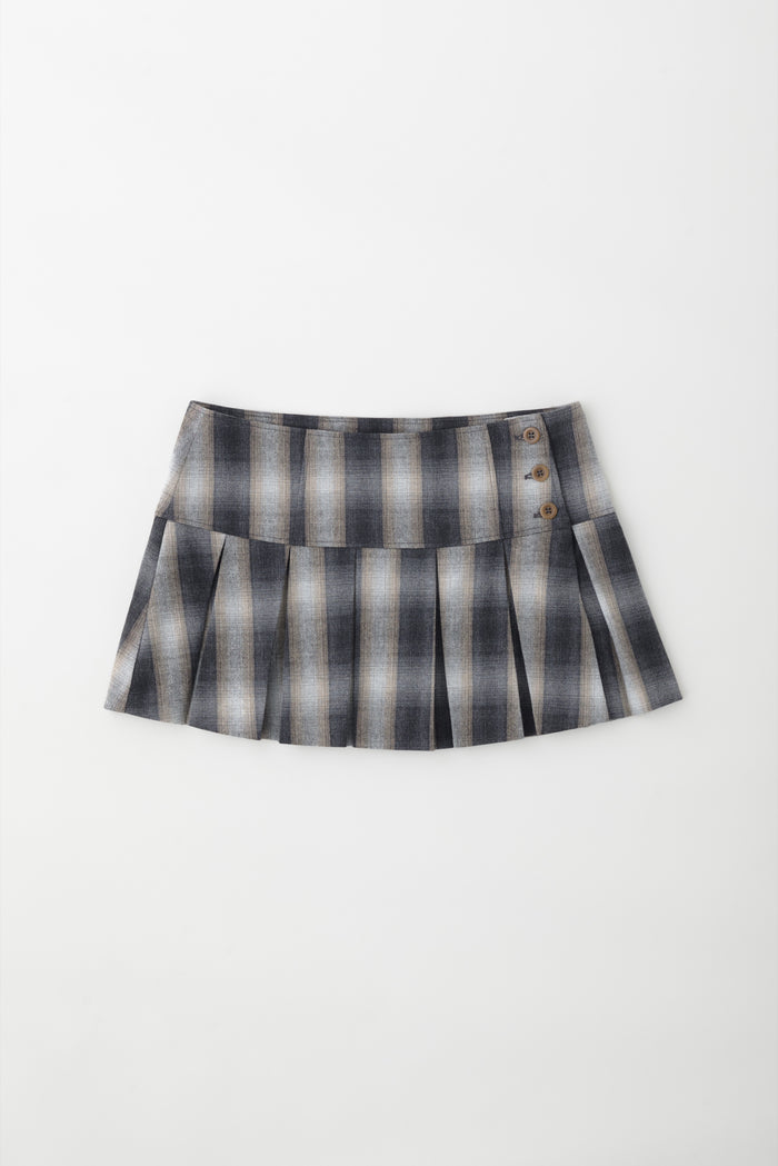 Women's Nadia Low Rise Mini Skirt in Sand Plaid
