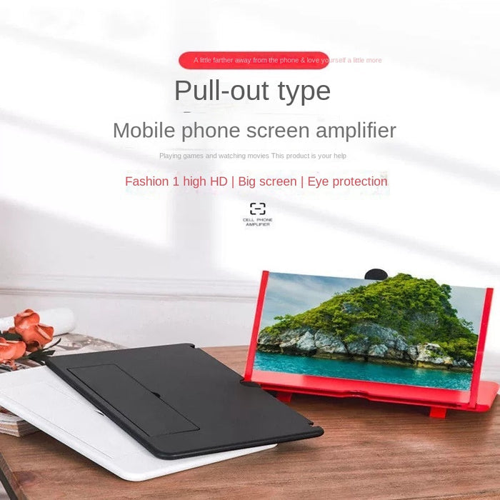 10 Inch Smartphone Screen Magnifier 3D Cell Phone Viewer Stand