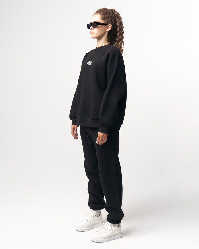 1881 3D Embroidered Oversized Designer Black Sweatshirt Tracksuit (4)
