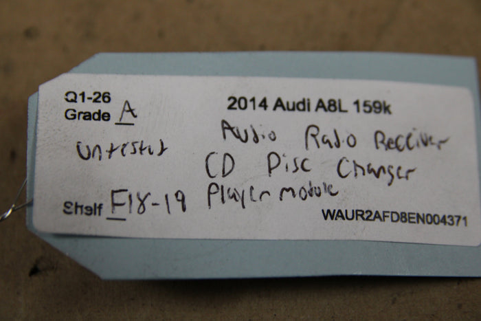 2011-2014 AUDI A8L AUDIO RADIO RECEIVER CD DISC PLAYER MODULE OEM 4H0 035 746 F