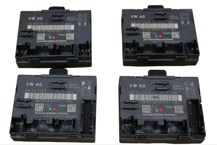 2012-2018 Audi A8 Quattro Front Rear Left Right Door Control Module Set OEM
