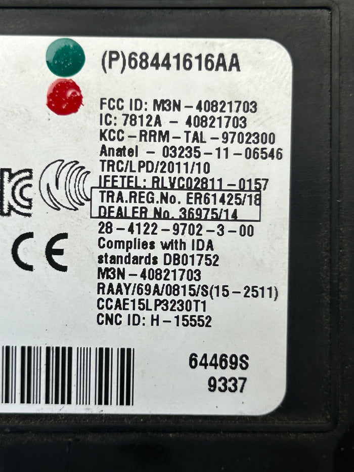 2020-22 CHALLENGER CHARGER 300 KEYLESS ENTRY HUB RECEIVER MODULE OEM 68441616AA