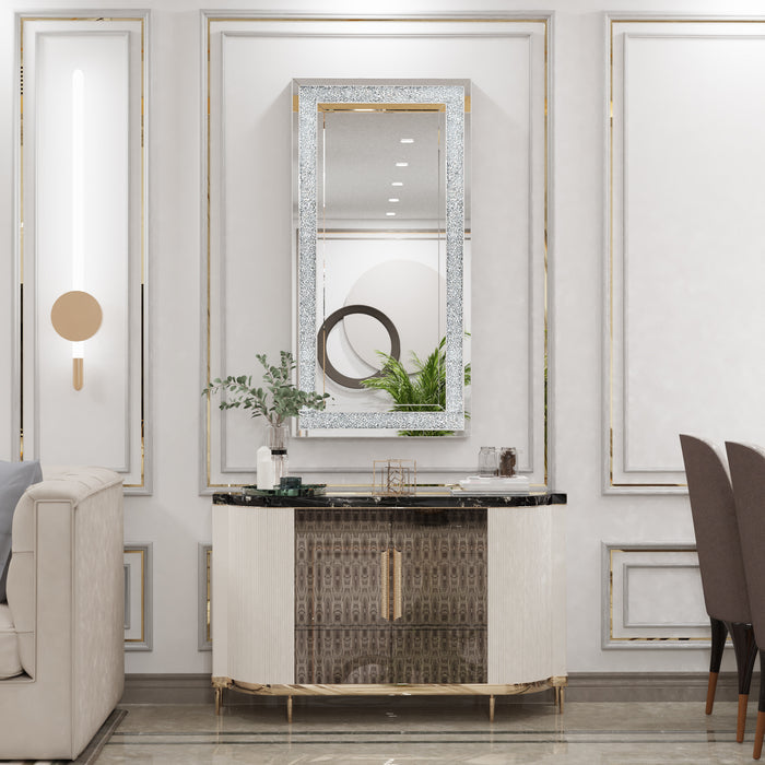47.2x23.6inch Luxury Decorative Wall Mirror Rectangle Crushed Diamond Mirror