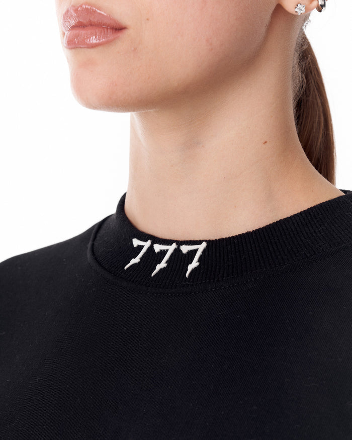 '777' Women's Oversized Designer Sweatshirt in Black (5)
