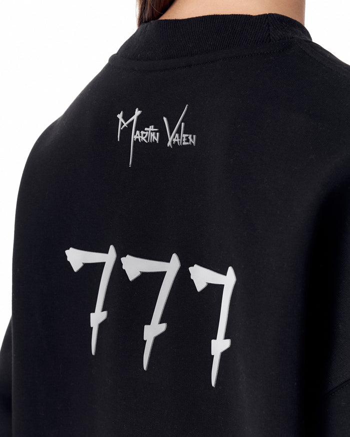 '777' Women's Oversized Designer Sweatshirt in Black (8)