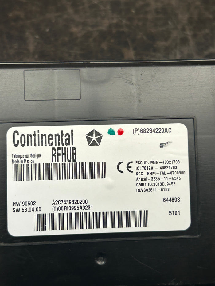 2015 CHARGER CHALLENGER 300 KEYLESS ENTRY RFHUB RECIEVER MODULE 68234229AC