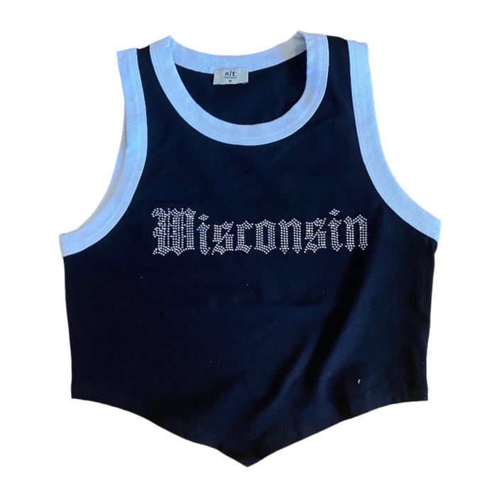 Wisconsin Rhinestone Tailgate Tank