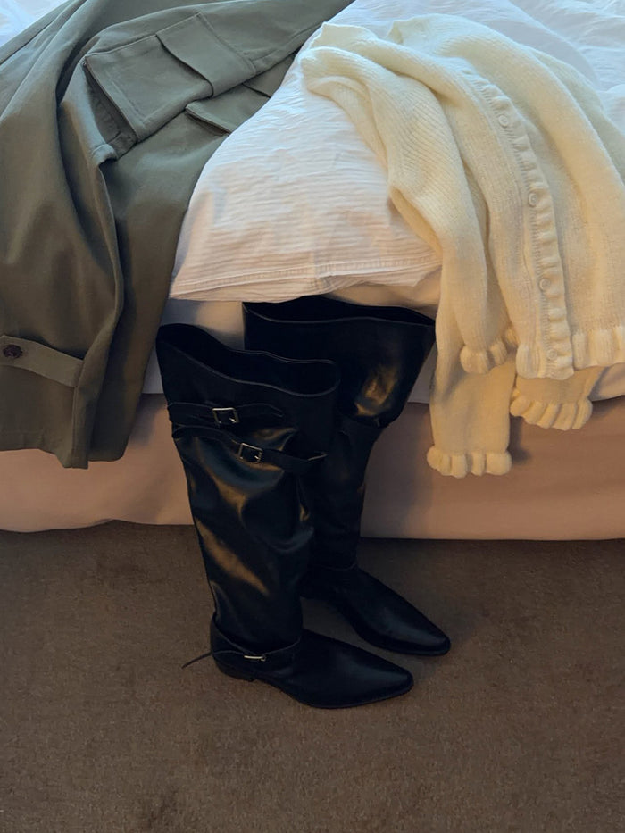 【A MA:DE】Buckle leather boots
