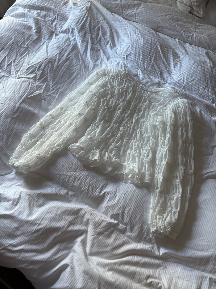 【A MA:DE】Honey Shirring blouse