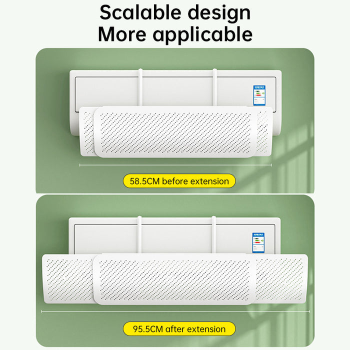 Adjustable AC Wind Deflector Universal Fit Air Conditioner Diffuser No Drill