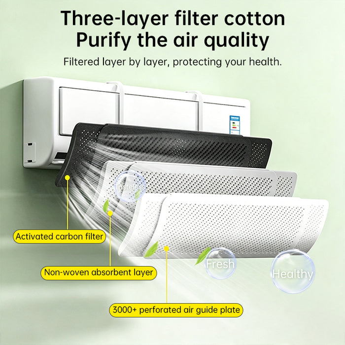 Adjustable AC Wind Deflector Universal Fit Air Conditioner Diffuser No Drill