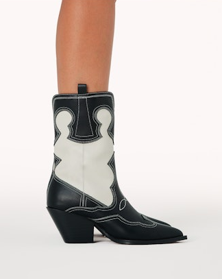Adriel Western Boot - Black and White