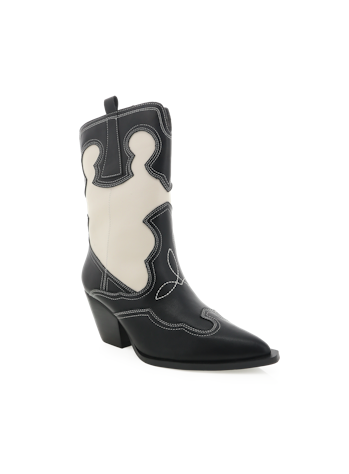 Adriel Western Boot - Black and White
