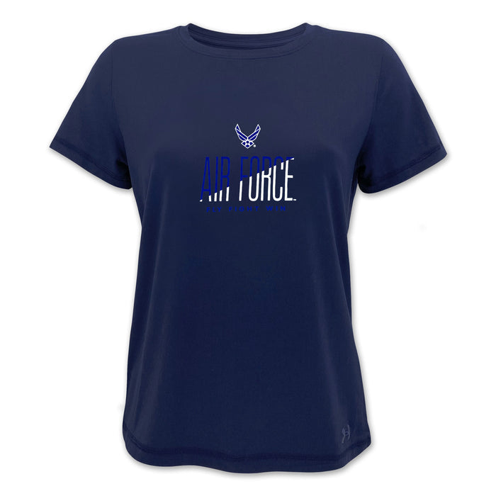 Air Force Ladies Under Armour Tech Stretch T-Shirt (Navy)