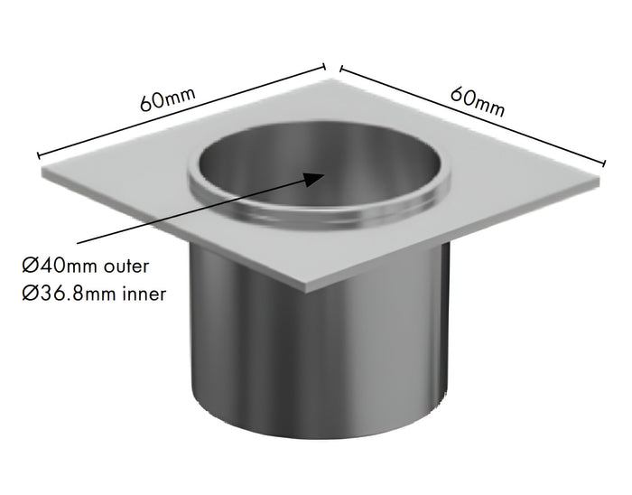 Aluminium - Drain Outlet - 40mm Diameter - Black - Image 2