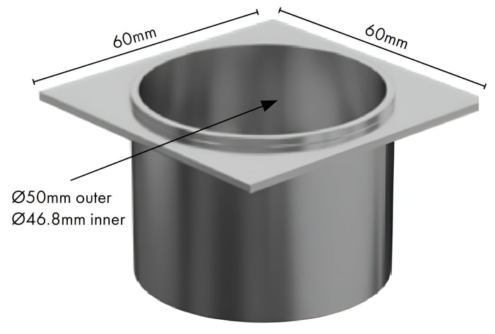 Aluminium - Drain Outlet - 50mm Diameter - Black - Image 2