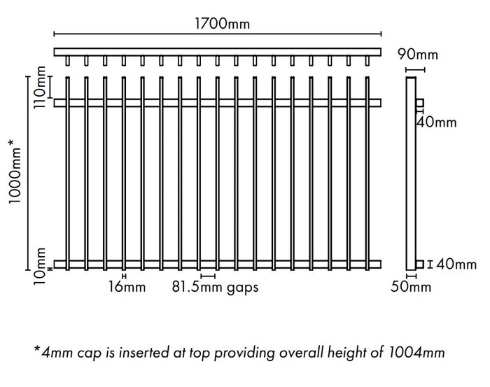 Aluminium Blade Fence Panel- - 1700Wx1000H Black, Batten Fence Panel - Image 2