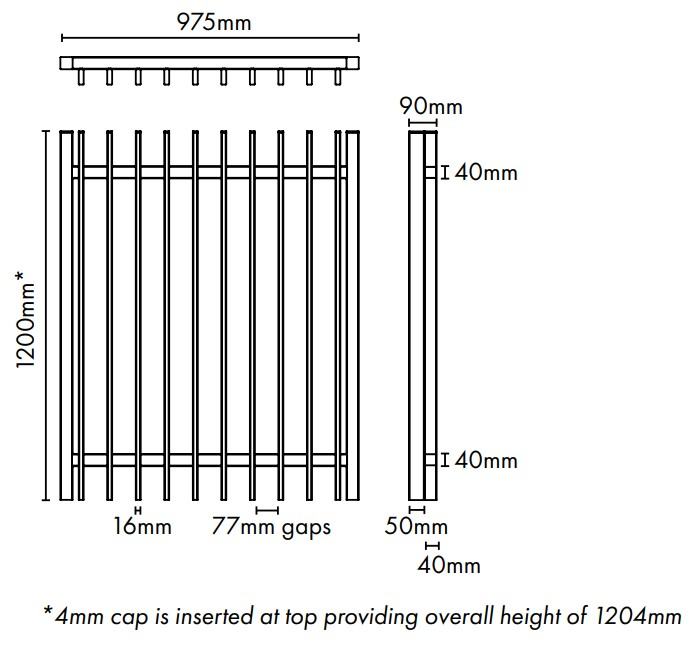 Aluminium Blade Pool Fence - GATE - 975Wx1200H - Black - Image 2