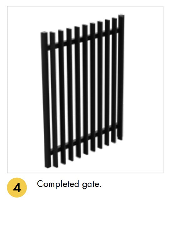 Aluminium Blade Pool Fence - GATE - 975Wx1200H - Black - Image 6