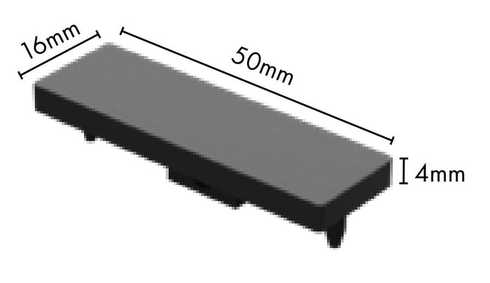 Aluminium Top Cap - For Blade panels - 50x16x4MM - Image 2