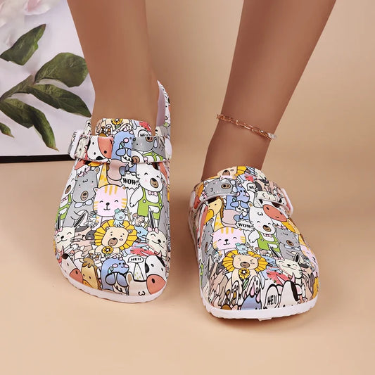 Animal Print Soft Sole Clogs