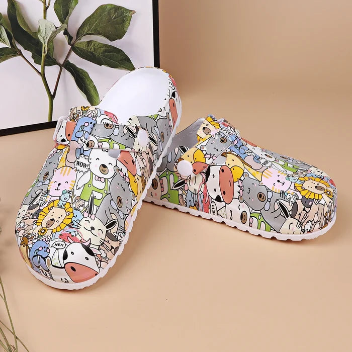 Animal Print Soft Sole Clogs