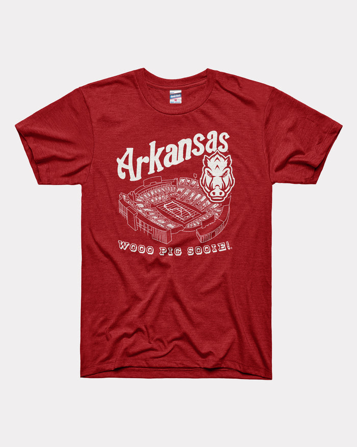 Arkansas Football Stadium Cardinal T-Shirt